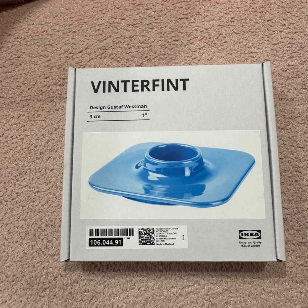 New Gustaf Westman Ikea Limited Edition Vinterfint Tealight Blue Candle Holder - Picture 2 of 7